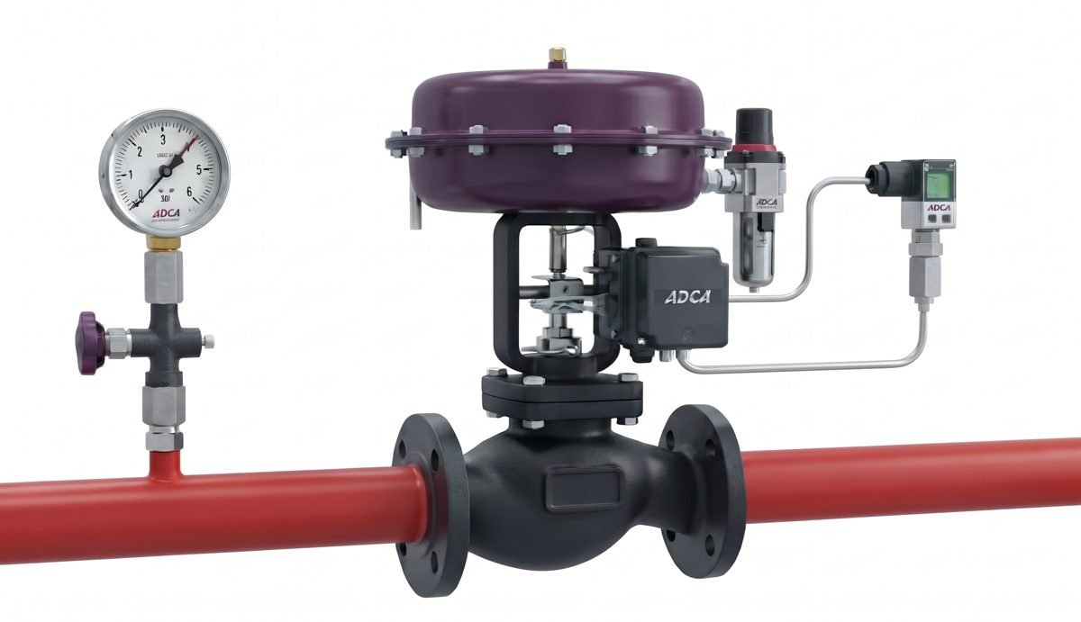 Pressure control valve ADCATrol dengan aktuator dan positioner