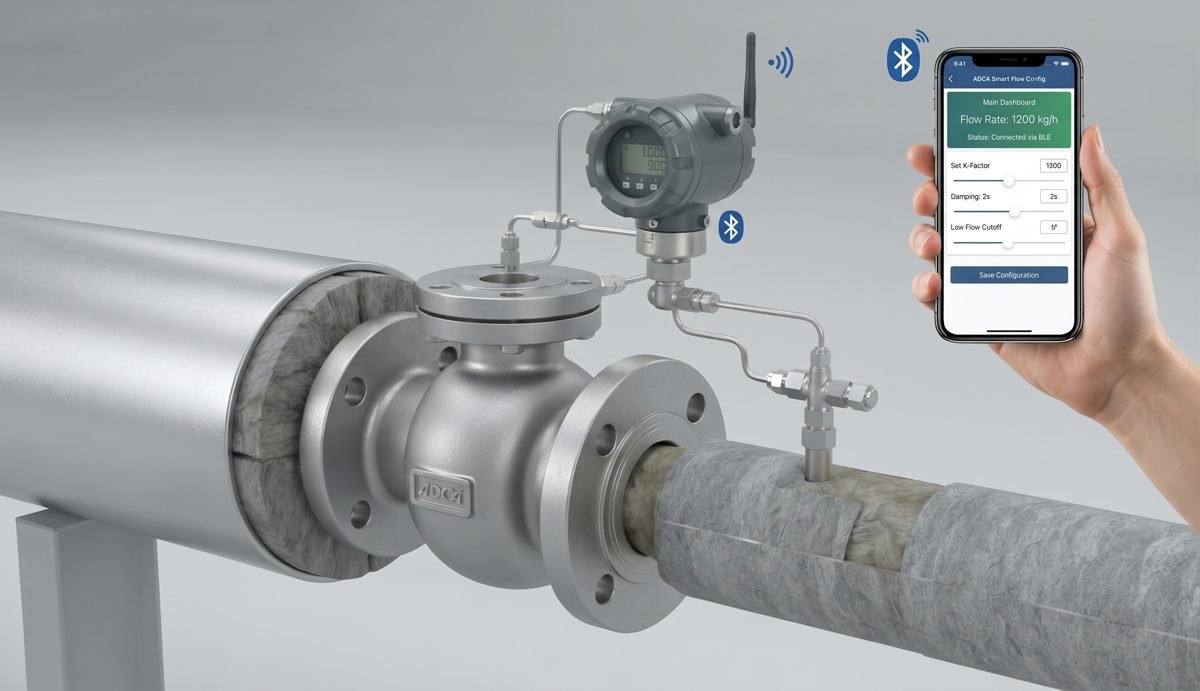 Smart flowmeter dengan konfigurasi lewat aplikasi mobile